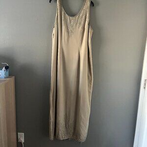 tan jkara dress with bead details!